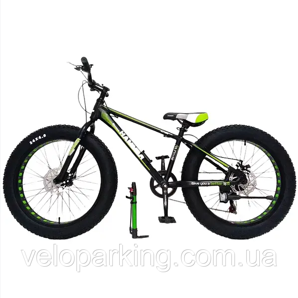 Підлітковий алюмінієвий фетбайк 24/4.0 Mbike Hamster велосипед позашляховик (Fatbike)