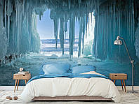 Фотообои для дома красивые в спальню, на кухню,флизелиновые фотообои "Ледяная пещера"