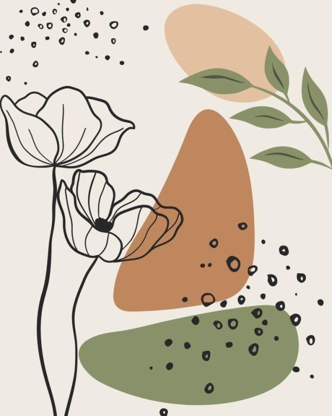 Картини за номерами ArtCraft Мінімалізм з квітами (ACR-B-13066-AC) 40 х 50 см, фото 1