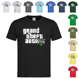 Чорна чоловіча/унісекс футболка GTA Five logo (21-16-2)