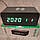 Електронний годинник VST-889-4 з бездротовою зарядкою для телефону будильник Чорний з зеленим підсвічуванням, фото 3