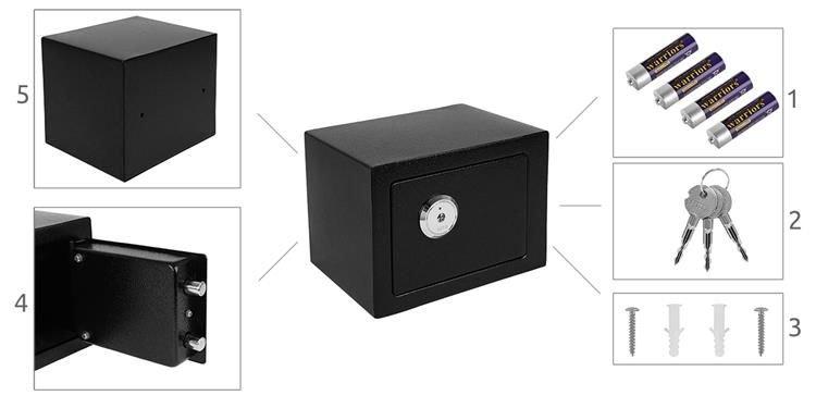 Мебельный сейф с ключами для денег/ пистолета Malatec S8800 черный PLShoper - фото 9 - id-p2139874415