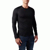 Термореглан черный 5.11 Tactical "Tropos Long Sleeve Baselayer Top", мужская военная демисезонная термокофта