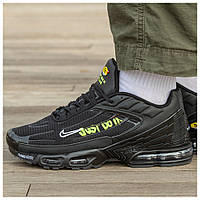 Мужские кроссовки Nike Air Max TN Plus III 3 LTR Just Do It Black Volt, черные кроссовки найк аир макс тн плюс