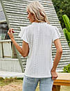 Літня біла трикотажна футболка-кофтинка, фото 3