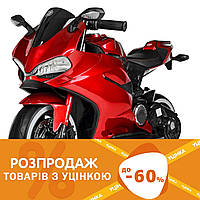 Уценка! Детский электромотоцикл Ducati (2 мотора по 25W, MP3, USB) Bambi M 4104ELS-3 Красный