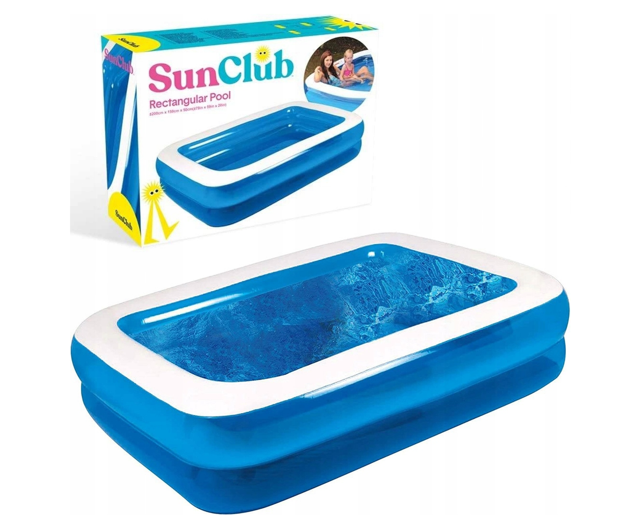 Домашний, надувной бассейн для детей и взрослых,переносной бассейн для всей семьи 262х175см SunClub PLShoper - фото 1 - id-p2139888943