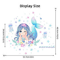 Вінілова наклейка BRUP Русалонька Mermaid (лист 30 х 60 см) Б459, фото 4