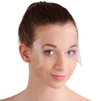 Захисний екран-плівка для обличчя, перукарський, прозорий з клейкою стрічкою, 25 шт.