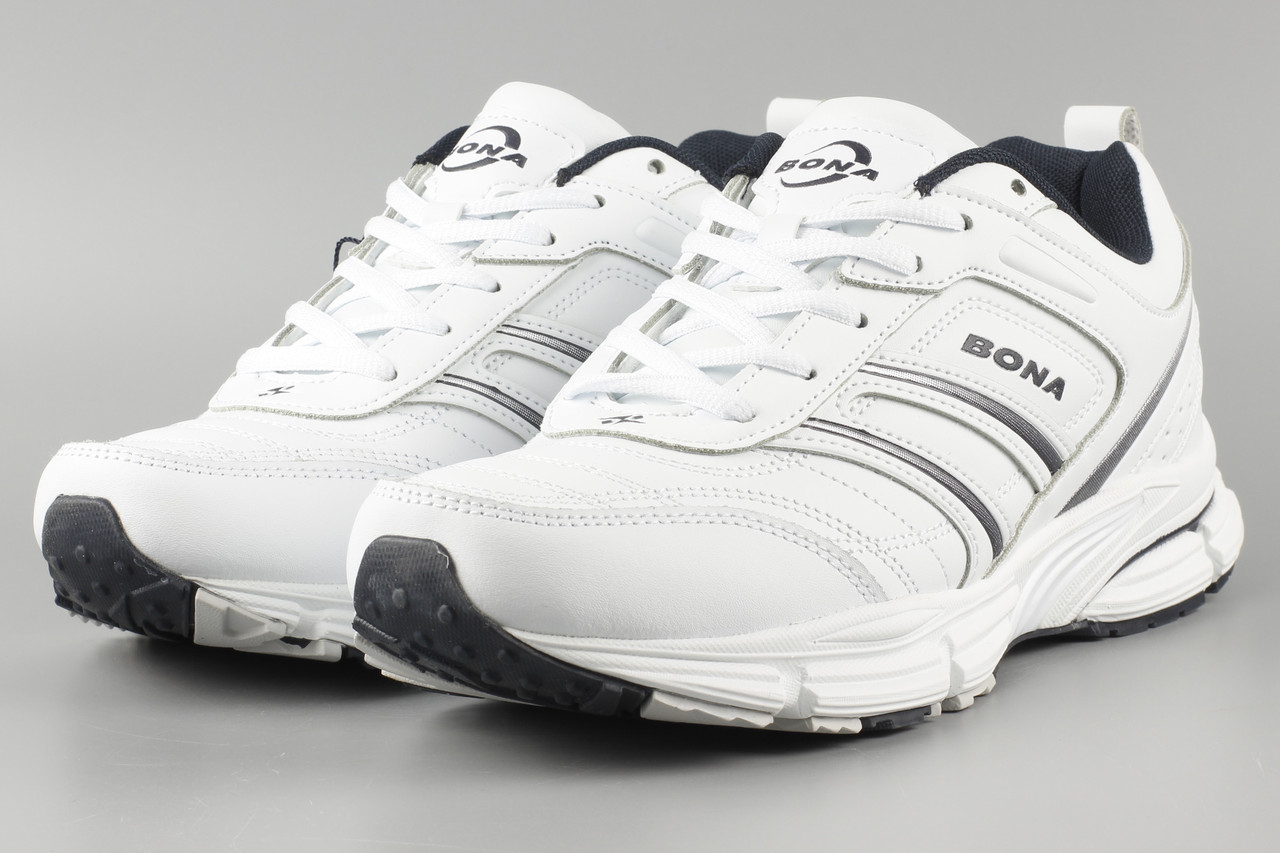 Кросівки чоловічі шкіряні білі Bona 940A Бона Розміри 42 44 45 46
