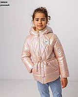 Стильна куртка "PRADA" для дівчинки в лавандовому кольорі.