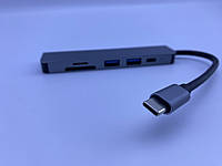 Хаб 6 Портов Док-Станция Адаптер Type-C M 6in1- HDMI / 2xUSB 3.0 / TF / SD / PD/ Card Reader BYL-2010