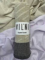 Полотенце льняное банное Узор 130х65 бежево-серый