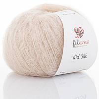 Filamo KID SILK 25 (ФИЛАМО КИД СИЛК 25) № 101 беж (Пряжа мохер с шелком, нитки для вязания)