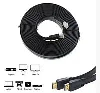 Кабель HDMI 5 м плоский Maxkey для передавання цифрового відеосигналу, чорний