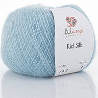 Filamo KID SILK 25 (ФИЛАМО КИД СИЛК 25) № 103 нежно-голубой (Пряжа мохер с шелком, нитки для вязания)