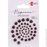 Набор жемчужин самоклеющихся Santi шоколадный 50 шт. 740135
