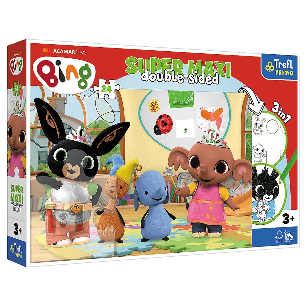 Пазл "Друзі з дитинства" + розмальовка (24 елемента SUPER МАХІ) Trefl (5900511410037)