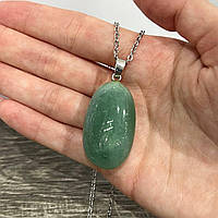 Натуральный камень Нефрит кулон в природной форме на цепочке - оригинальный подарок девушке