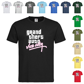 Чорна чоловіча/унісекс футболка GTA Vice city лого (21-16-3)
