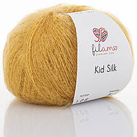 Filamo KID SILK 25 (ФИЛАМО КИД СИЛК 25) № 106 горчица (Пряжа мохер с шелком, нитки для вязания)