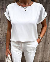 Базовая женская блузка с вырезом-капелька на спине Rkr1027