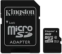 Карта памяти micro SDHC 8GB Kingston (class 10) (UHS-1), микро СД карта c адаптером