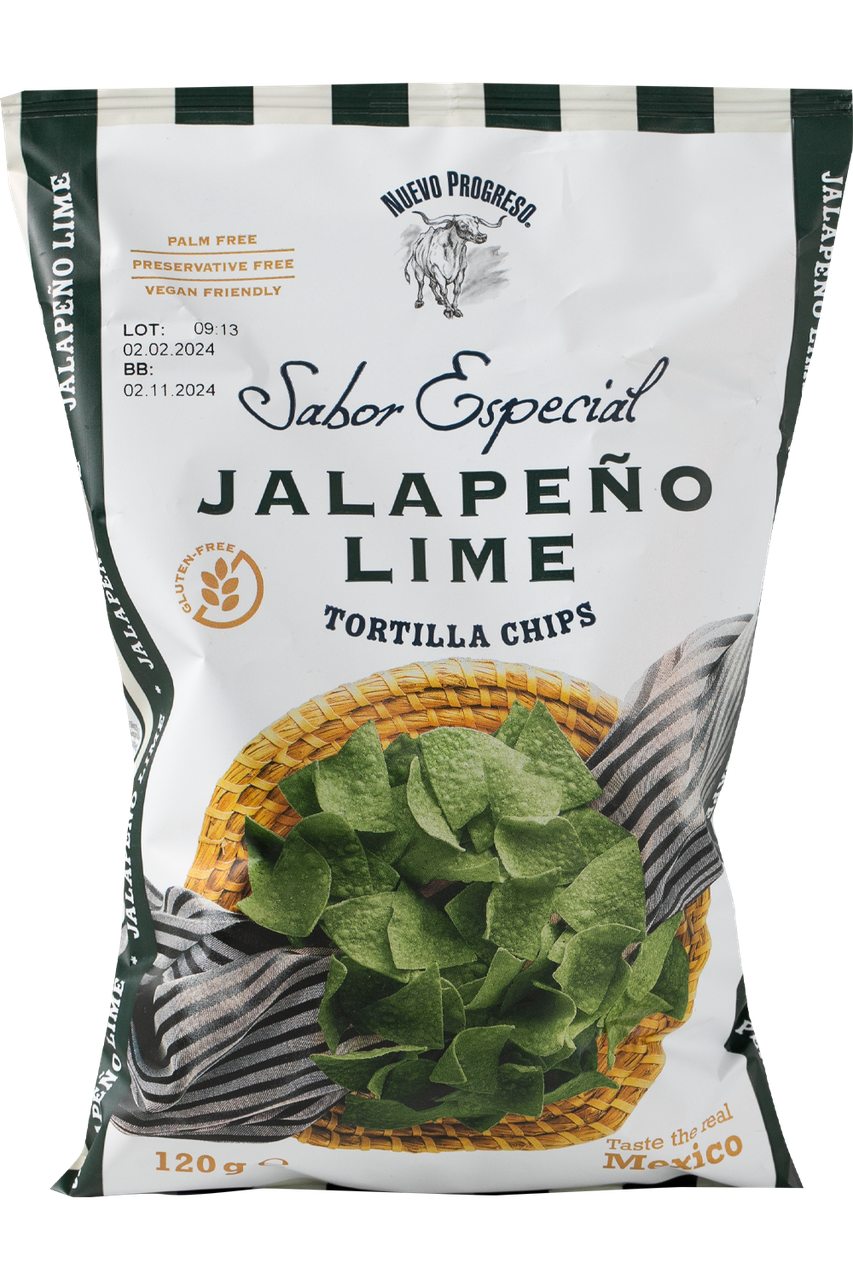 Кукурудзяні чіпси начос Jalapeno Lime NUEVO PROGRESO 120 г