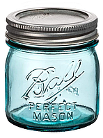 Банка Ball Mason Jar Aqua Made in USA 8oz (236мл) з кришкою, прозора