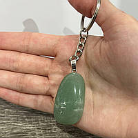 Натуральный камень Нефрит кулон в природной форме на брелке - оригинальный подарок девушке