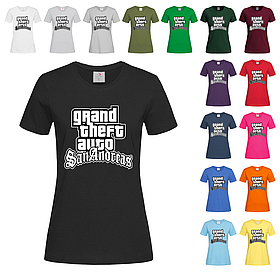 Чорна жіноча футболка GTA San Andreas лого (21-16-4)