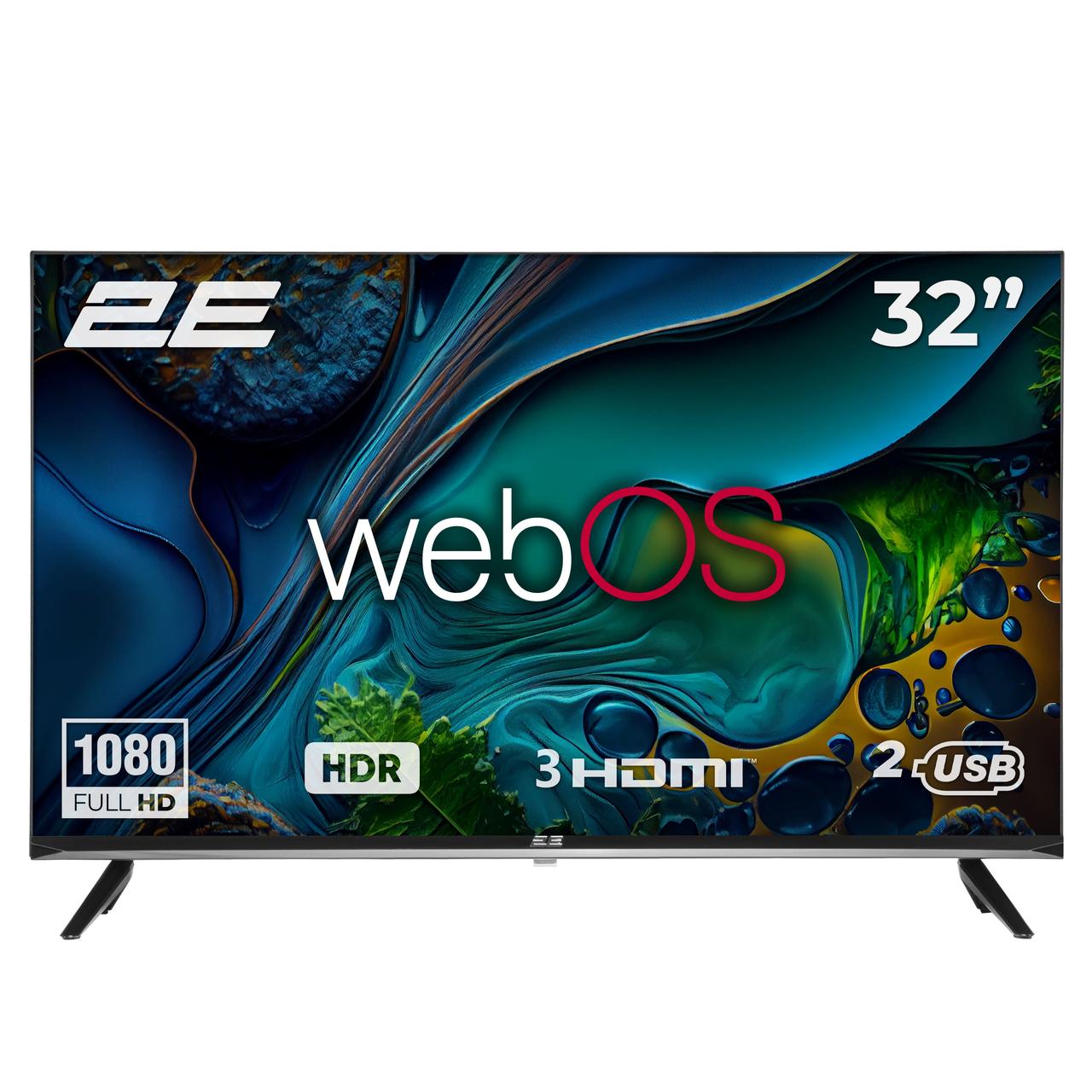 2E Телевізор зі смарт ТБ 32" дюйма LED FHD 60Hz Smart WebOS Black Wi-Fi Гарантія 2 роки, фото 1