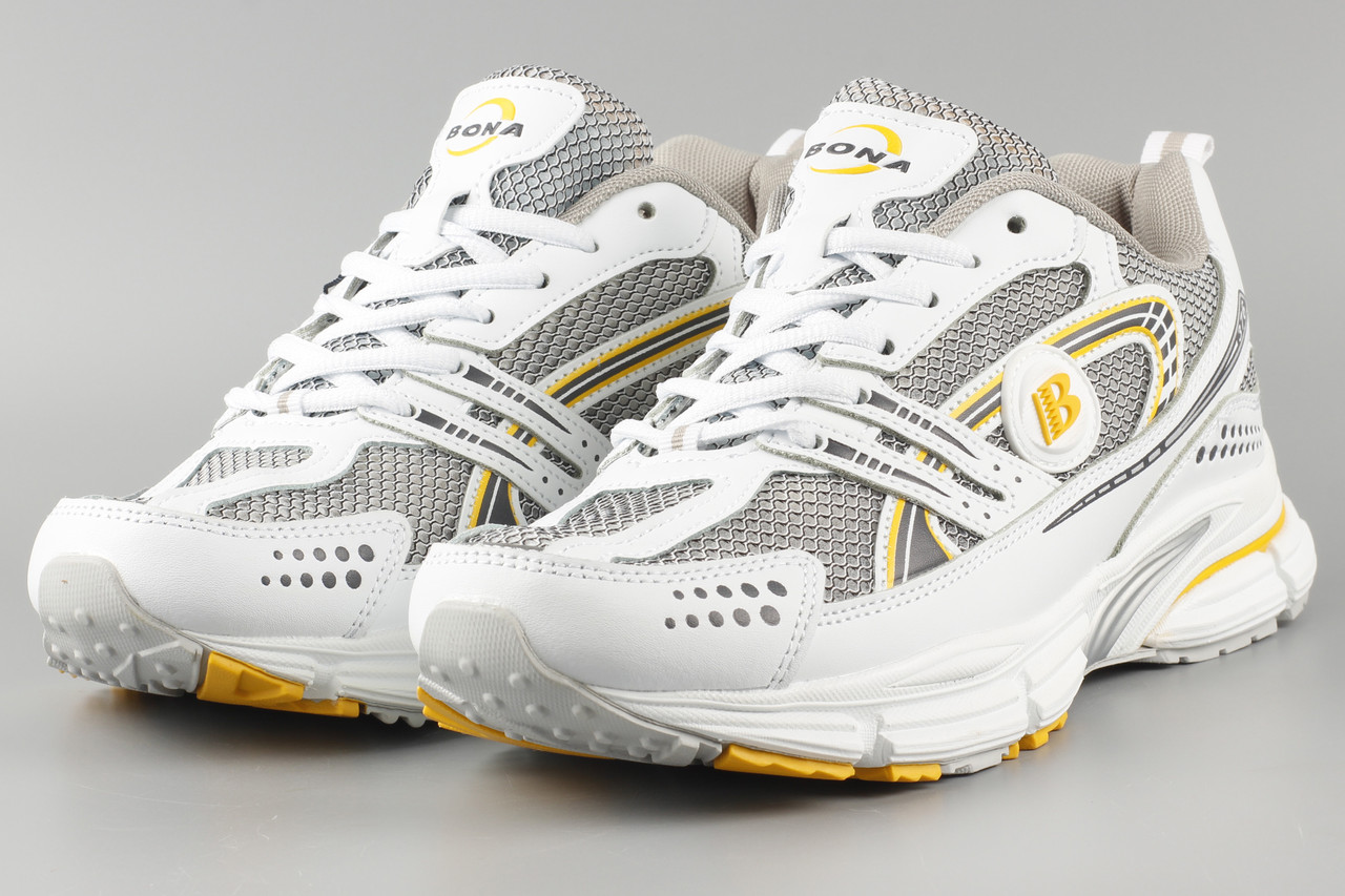 Кросівки чоловічі білі Bona 933E сітка літні Бона Розміри 41 43 44 45 46