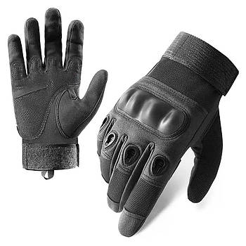 Тактичні рукавички із закритими пальцями (М-2XL), Чорні / Закриті рукавички / Чоловічі рукавички військові, розмір 2XL