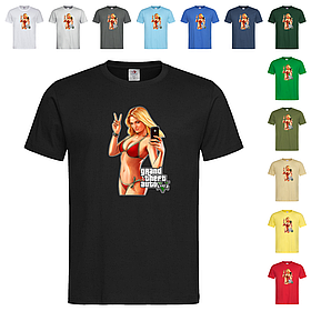 Чорна чоловіча/унісекс футболка Дівчина з GTA Five (21-16-5)