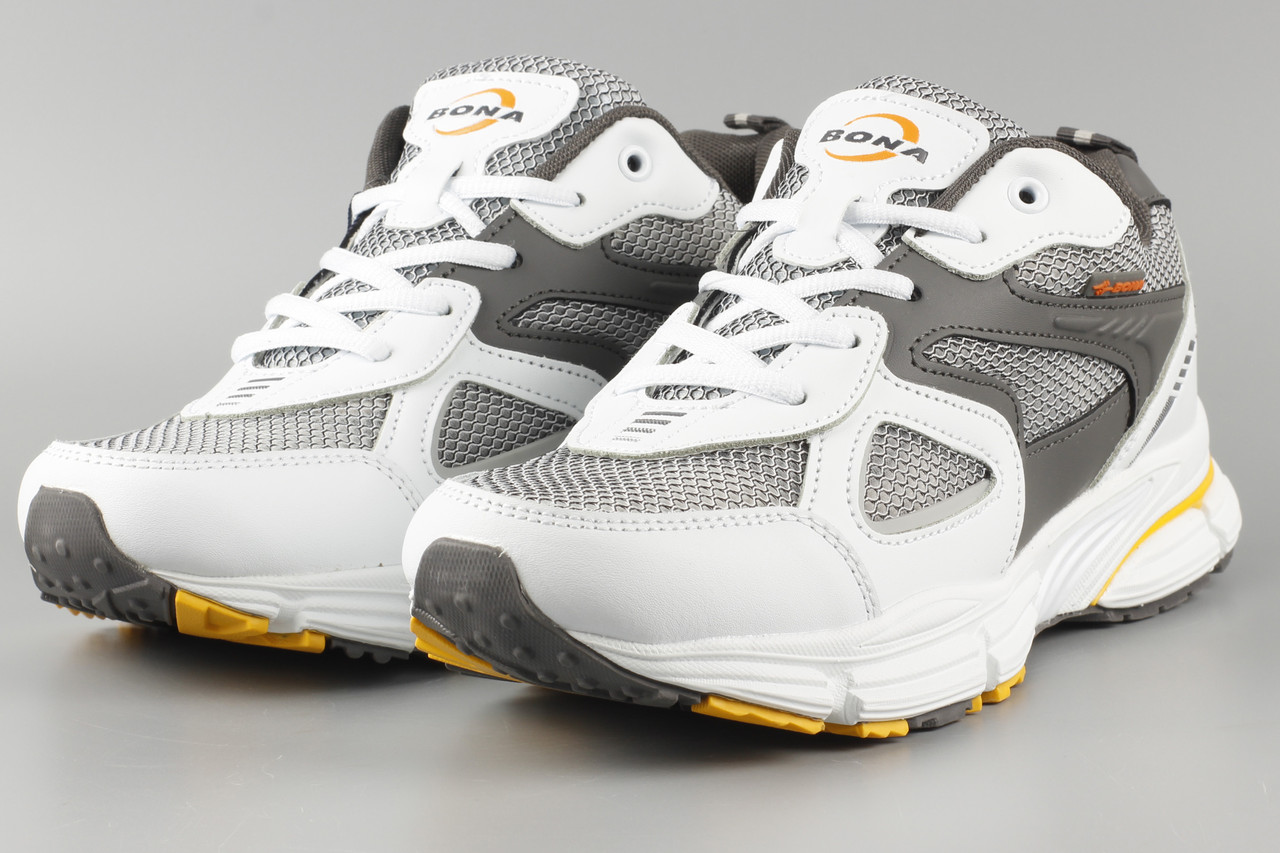 Кросівки чоловічі білі Bona 937E сітка літні Бона Розміри 43 44 46