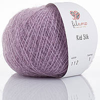 Filamo KID SILK 25 (ФІЛАМО КІД СІЛК 25) № 112 ніжний бузок (Пряжа мохер з шовком, нитки для в'язання)