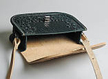 Маленька шкіряна сумочка ручної роботи, жіноча сумка через плече, шкіряна сумка ''Барвінок'', фото 5
