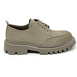 Жіночі замшеві лофери на шнурках бежевого кольору Zlett 2771z лате розмір 36, фото 4