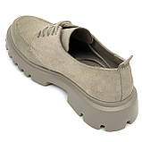 Жіночі замшеві лофери на шнурках бежевого кольору Zlett 2771z лате розмір 36, фото 5