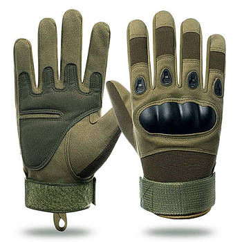 Тактичні рукавички з закритими пальцями (М-2XL), Зелені / Закриті рукавички / Чоловічі рукавички військові, розмір L