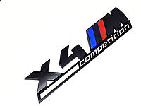 Надпись BMW X4M competition Эмблема багажника Черный Матовый