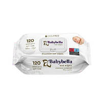 Влажные салфетки Babybella ultra soft 120шт с клапаном