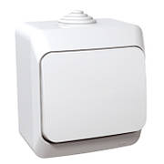 Накладний вимикач одноклавішний білий IP44 Cedar Plus Schneider Electric WDE000510
