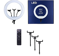 Кольцевая LED лампа с пультом для стримов и видеоконференций Диаметр 43 см