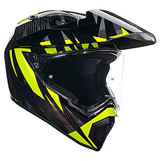 МОТОШОЛОМ ДУАЛСПОРТ AGV AX9 - STEPPA CARBON/GREY/YELLOW FLUO