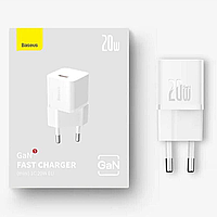 Миниатюрное и мощное зарядное устройство BASEUS GaN5 Fast Charger 1C 20W (CCGN050102) White Оригинал!