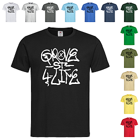 Чорна чоловіча/унісекс футболка GTA grove street графіті (21-16-8)