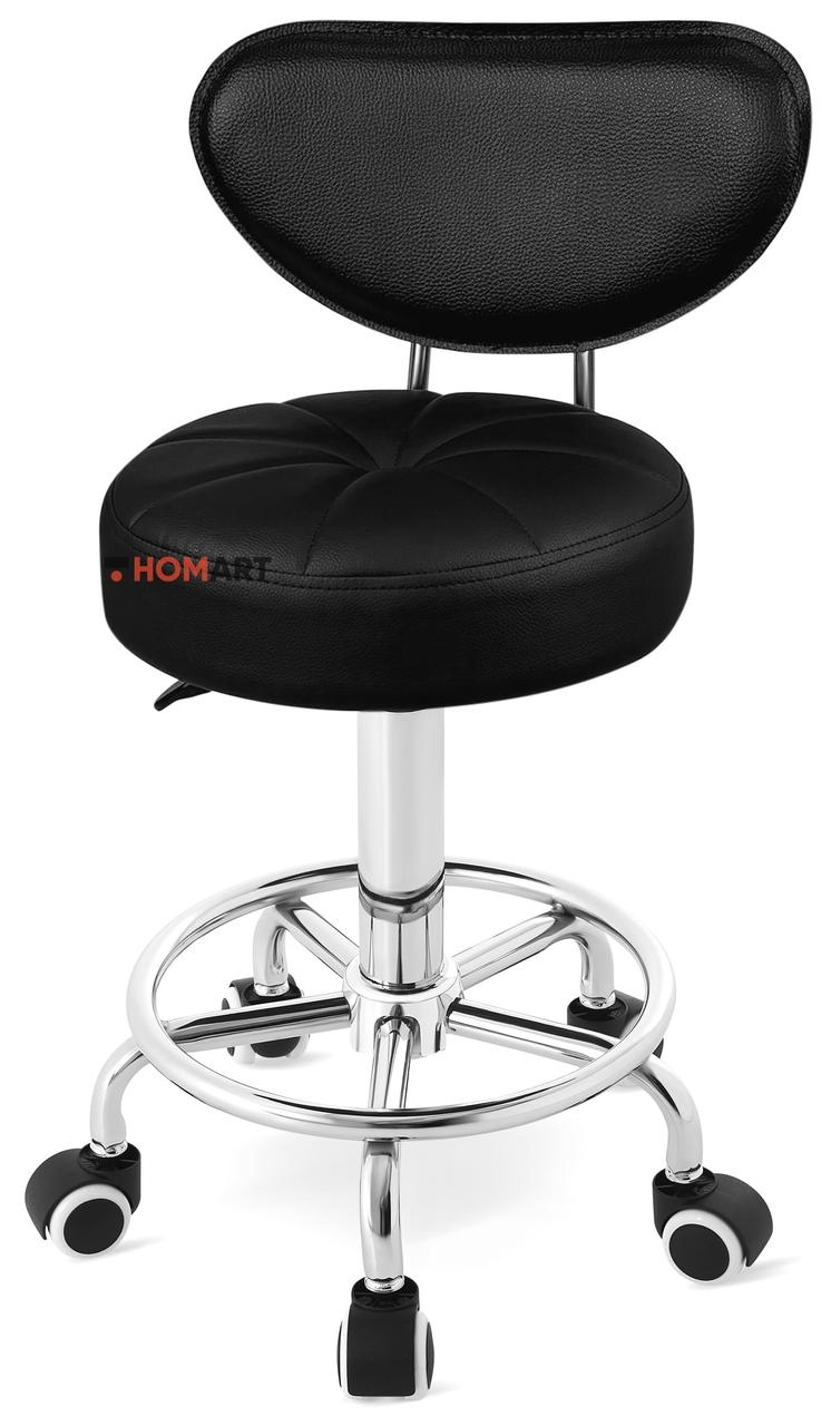 Стільчик майстра на колесиках Homart 587PS чорний (9732)