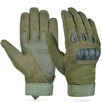 Тактичні рукавички з закритими пальцями (М-2XL), Зелені / Закриті рукавички / Чоловічі рукавички військові, розмір 2XL